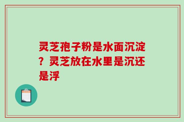 灵芝孢子粉是水面沉淀？灵芝放在水里是沉还是浮