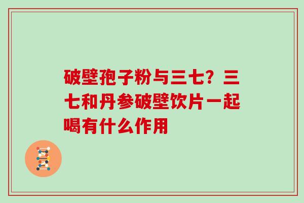 破壁孢子粉与三七?三七和丹参破壁饮片一起喝有什么作用 破壁孢子粉与三七?三七和丹参破壁饮片一起喝有什么作用