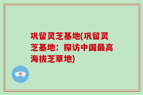 巩留灵芝基地(巩留灵芝基地：探访中国高海拔芝草地)