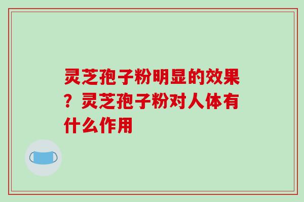 灵芝孢子粉明显的效果?灵芝孢子粉对人体有什么作用 灵芝孢子粉明显的效果?灵芝孢子粉对人体有什么作用