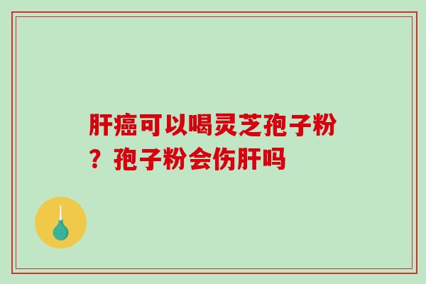 肝癌可以喝灵芝孢子粉？孢子粉会伤肝吗