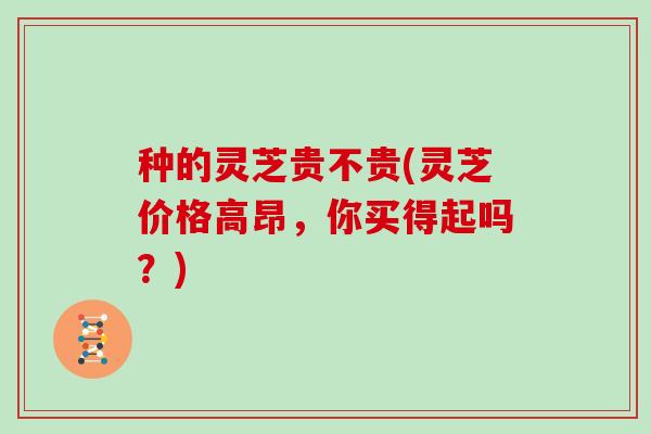 种的灵芝贵不贵(灵芝价格高昂,你买得起吗?) 种的灵芝贵不贵(灵芝价格高昂,你买得起吗?)