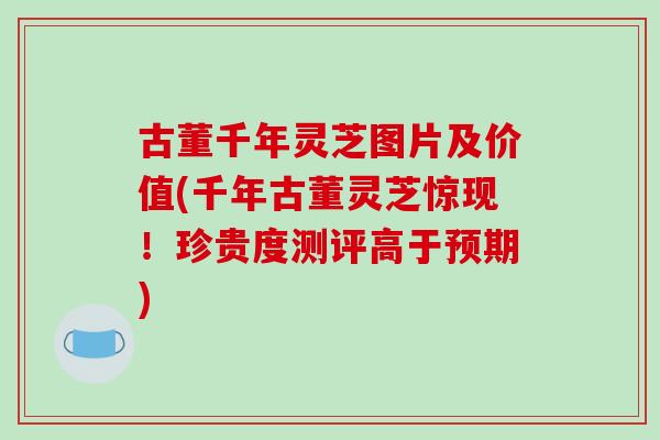 古董千年灵芝图片及价值(千年古董灵芝惊现!珍贵度测评高于预期) 古董千年灵芝图片及价值(千年古董灵芝惊现!珍贵度测评高于预期)