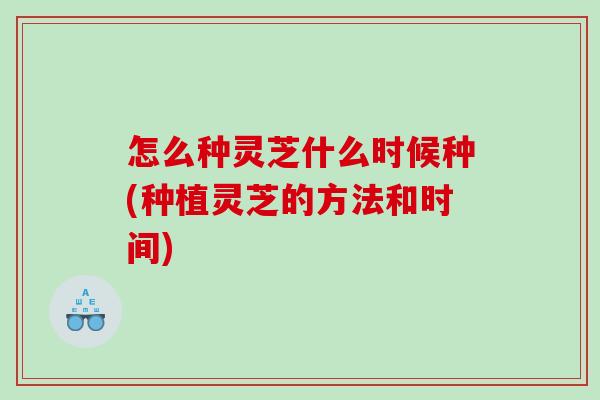 怎么种灵芝什么时候种(种植灵芝的方法和时间) 怎么种灵芝什么时候种(种植灵芝的方法和时间)