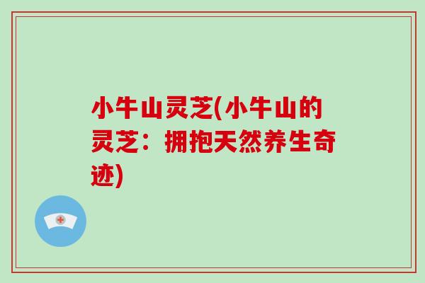 小牛山灵芝(小牛山的灵芝:拥抱天然养生奇迹) 小牛山灵芝(小牛山的灵芝:拥抱天然养生奇迹)