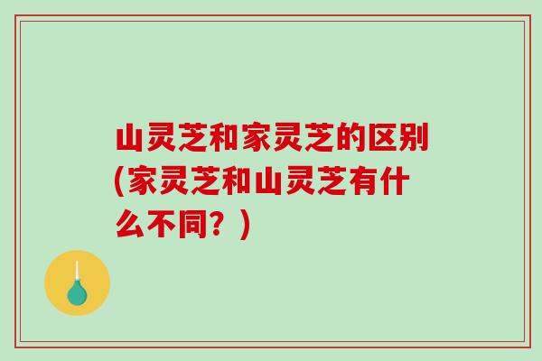山灵芝和家灵芝的区别(家灵芝和山灵芝有什么不同?) 山灵芝和家灵芝的区别(家灵芝和山灵芝有什么不同?)