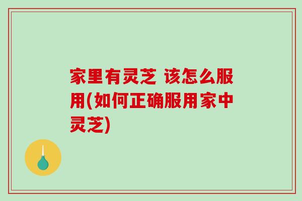 家里有灵芝 该怎么服用(如何正确服用家中灵芝) 家里有灵芝 该怎么服用(如何正确服用家中灵芝)