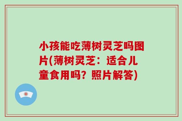 小孩能吃薄树灵芝吗图片(薄树灵芝:适合儿童食用吗?照片解答) 小孩能吃薄树灵芝吗图片(薄树灵芝:适合儿童食用吗?照片解答)