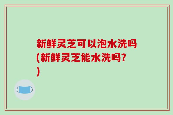 新鲜灵芝可以泡水洗吗(新鲜灵芝能水洗吗?) 新鲜灵芝可以泡水洗吗(新鲜灵芝能水洗吗?)