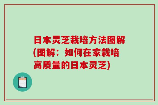 日本灵芝栽培方法图解(图解:如何在家栽培高质量的日本灵芝) 日本灵芝栽培方法图解(图解:如何在家栽培高质量的日本灵芝)