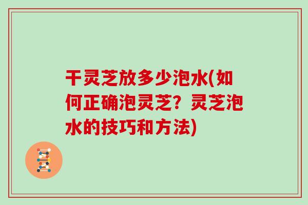 干灵芝放多少泡水(如何正确泡灵芝?灵芝泡水的技巧和方法) 干灵芝放多少泡水(如何正确泡灵芝?灵芝泡水的技巧和方法)