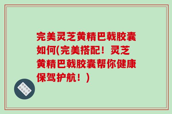 完美灵芝黄精巴戟胶囊如何(完美搭配！灵芝黄精巴戟胶囊帮你健康保驾护航！)