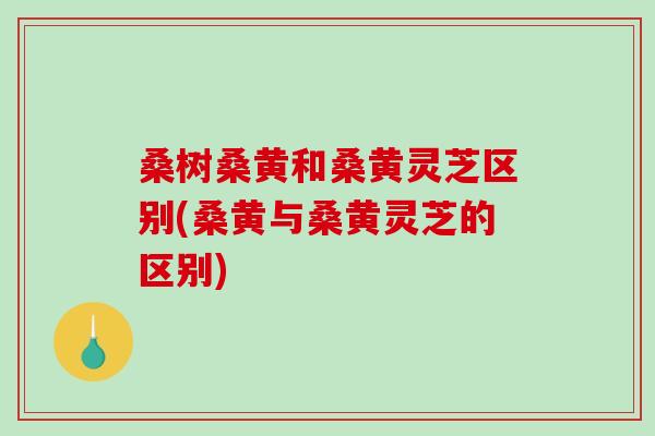 桑树桑黄和桑黄灵芝区别(桑黄与桑黄灵芝的区别) 桑树桑黄和桑黄灵芝区别(桑黄与桑黄灵芝的区别)