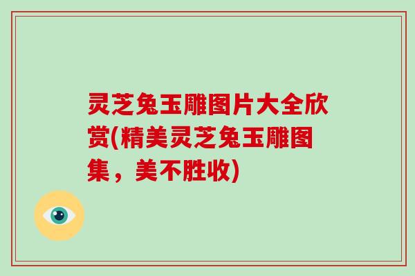 灵芝兔玉雕图片大全欣赏(精美灵芝兔玉雕图集,美不胜收) 灵芝兔玉雕图片大全欣赏(精美灵芝兔玉雕图集,美不胜收)