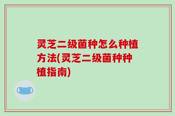 灵芝二级菌种怎么种植方法(灵芝二级菌种种植指南)