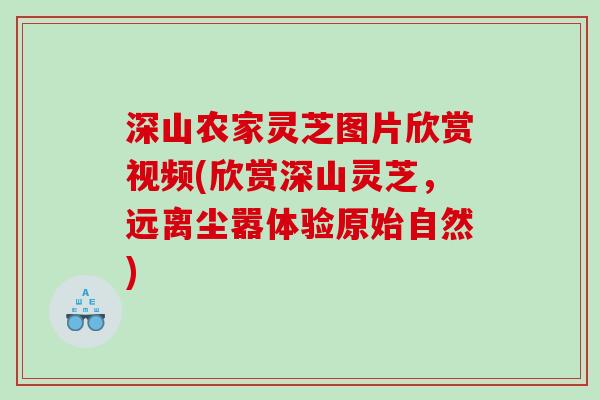 深山农家灵芝图片欣赏视频(欣赏深山灵芝,远离尘嚣体验原始自然) 深山农家灵芝图片欣赏视频(欣赏深山灵芝,远离尘嚣体验原始自然)