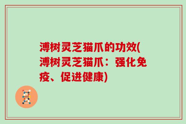 溥树灵芝猫爪的功效(溥树灵芝猫爪：强化免疫、促进健康)