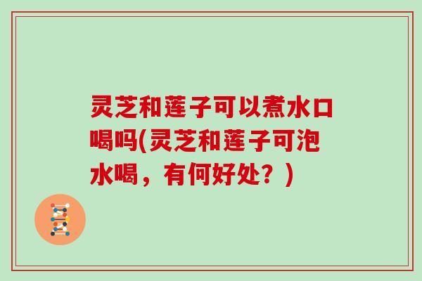 灵芝和莲子可以煮水口喝吗(灵芝和莲子可泡水喝，有何好处？)