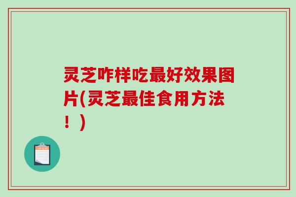 灵芝咋样吃最好效果图片(灵芝最佳食用方法！)
