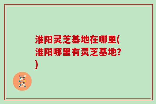 淮阳灵芝基地在哪里(淮阳哪里有灵芝基地?) 淮阳灵芝基地在哪里(淮阳哪里有灵芝基地?)