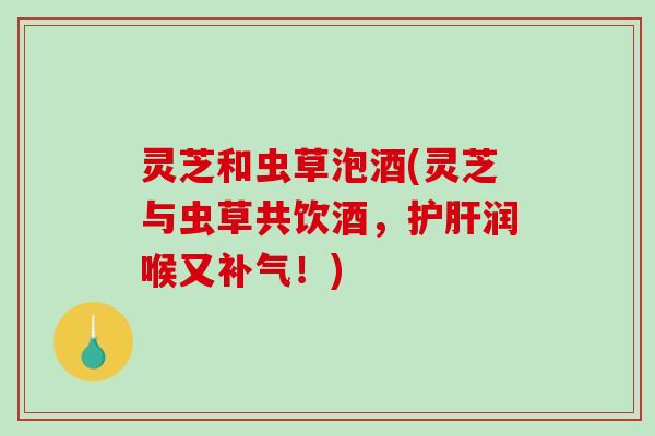 灵芝和虫草泡酒(灵芝与虫草共饮酒,润喉又!) 灵芝和虫草泡酒(灵芝与虫草共饮酒,润喉又!)