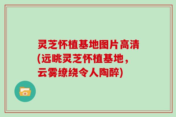 灵芝怀植基地图片高清(远眺灵芝怀植基地,云雾缭绕令人陶醉) 灵芝怀植基地图片高清(远眺灵芝怀植基地,云雾缭绕令人陶醉)