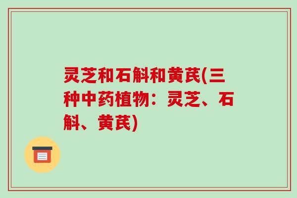 灵芝和石斛和黄芪(三种中药植物：灵芝、石斛、黄芪)