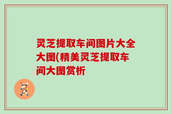 灵芝提取车间图片大全大图(精美灵芝提取车间大图赏析 灵芝提取车间图片大全大图(精美灵芝提取车间大图赏析