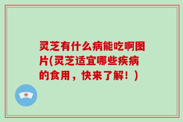 灵芝有什么病能吃啊图片(灵芝适宜哪些疾病的食用，快来了解！)