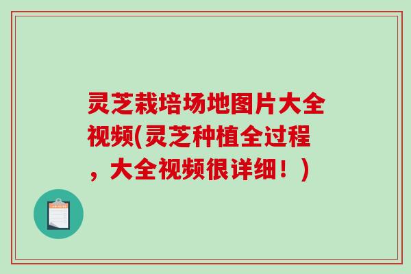 灵芝栽培场地图片大全视频(灵芝种植全过程,大全视频很详细!) 灵芝栽培场地图片大全视频(灵芝种植全过程,大全视频很详细!)