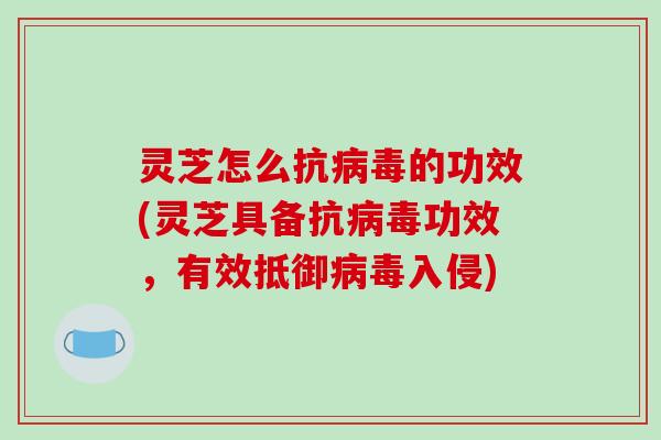 灵芝怎么抗的功效(灵芝具备抗功效,有效抵御入侵) 灵芝怎么抗的功效(灵芝具备抗功效,有效抵御入侵)