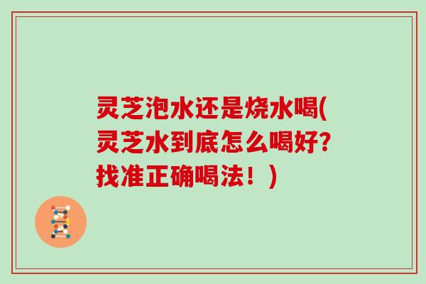 灵芝泡水还是烧水喝(灵芝水到底怎么喝好？找准正确喝法！)