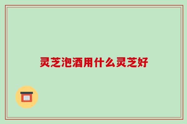 灵芝泡酒用什么灵芝好