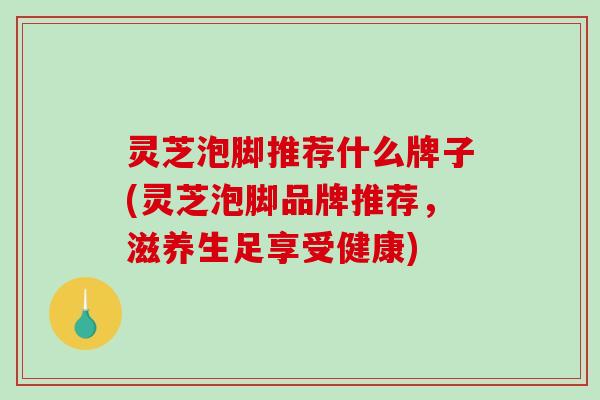 灵芝泡脚推荐什么牌子(灵芝泡脚品牌推荐，滋养生足享受健康)