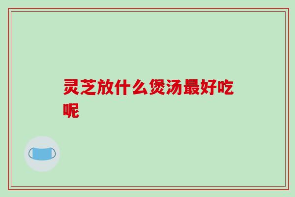 灵芝放什么煲汤最好吃呢