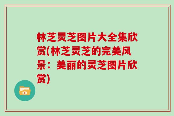 林芝灵芝图片大全集欣赏(林芝灵芝的完美风景:美丽的灵芝图片欣赏) 林芝灵芝图片大全集欣赏(林芝灵芝的完美风景:美丽的灵芝图片欣赏)