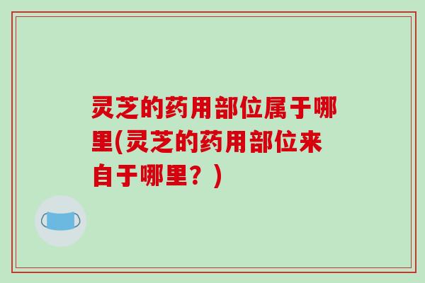 灵芝的药用部位属于哪里(灵芝的药用部位来自于哪里?) 灵芝的药用部位属于哪里(灵芝的药用部位来自于哪里?)