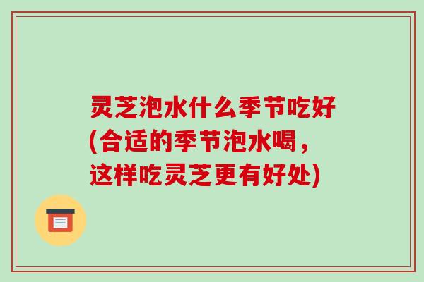灵芝泡水什么季节吃好(合适的季节泡水喝，这样吃灵芝更有好处)