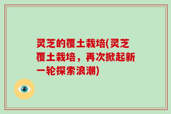 灵芝的覆土栽培(灵芝覆土栽培,再次掀起新一轮探索浪潮) 灵芝的覆土栽培(灵芝覆土栽培,再次掀起新一轮探索浪潮)