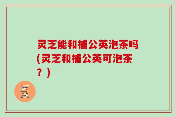 灵芝能和捕公英泡茶吗(灵芝和捕公英可泡茶？)