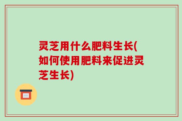 灵芝用什么肥料生长(如何使用肥料来促进灵芝生长) 灵芝用什么肥料生长(如何使用肥料来促进灵芝生长)