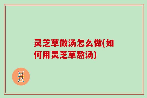 灵芝草做汤怎么做(如何用灵芝草熬汤) 灵芝草做汤怎么做(如何用灵芝草熬汤)