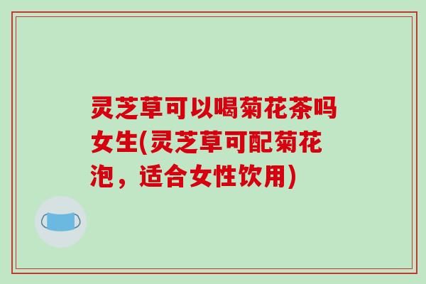 灵芝草可以喝菊花茶吗女生(灵芝草可配菊花泡,适合女性饮用) 灵芝草可以喝菊花茶吗女生(灵芝草可配菊花泡,适合女性饮用)