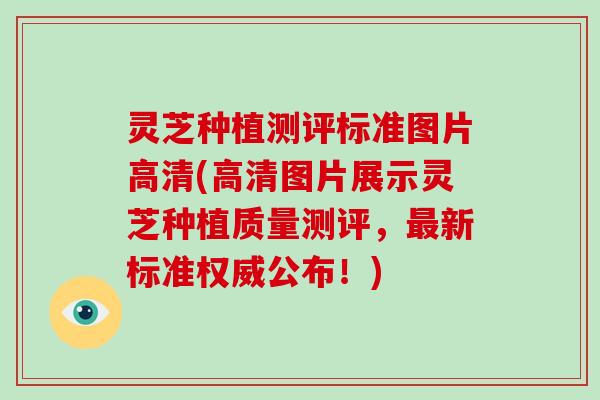 灵芝种植测评标准图片高清(高清图片展示灵芝种植质量测评，新标准权威公布！)