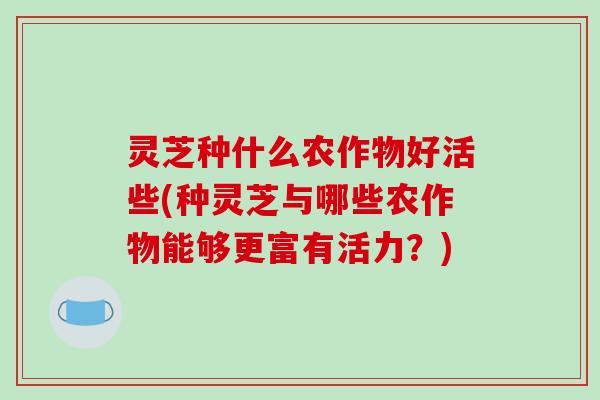 灵芝种什么农作物好活些(种灵芝与哪些农作物能够更富有活力？)