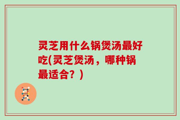 灵芝用什么锅煲汤最好吃(灵芝煲汤，哪种锅最适合？)