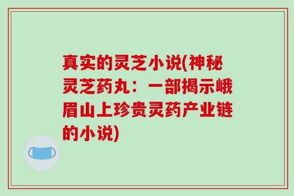 真实的灵芝小说(神秘灵芝药丸：一部揭示峨眉山上珍贵灵药产业链的小说)