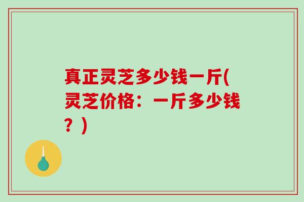 真正灵芝多少钱一斤(灵芝价格：一斤多少钱？)