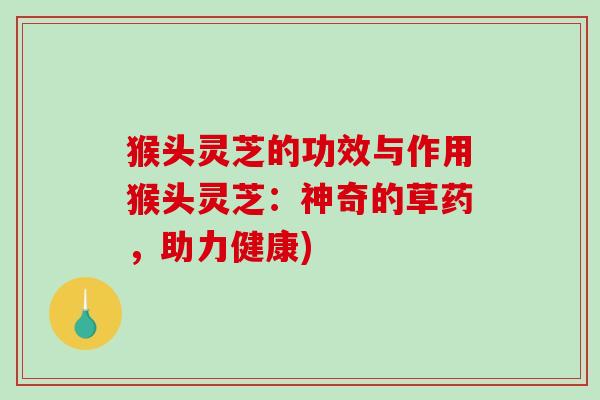 猴头灵芝的功效与作用猴头灵芝：神奇的草药，助力健康)