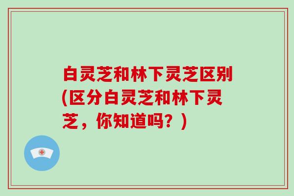 白灵芝和林下灵芝区别(区分白灵芝和林下灵芝,你知道吗?) 白灵芝和林下灵芝区别(区分白灵芝和林下灵芝,你知道吗?)